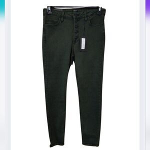 NWT Just Black Forest Green Skinny Jeans Frayed Hem Size 24 From Buckle Bu-3146
